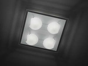 Wofi Lighting Colombo Modern White Glass Square Ceiling Light With Four Lights