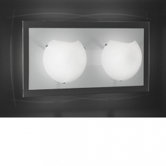 Colombo White Glass Double Wall Light