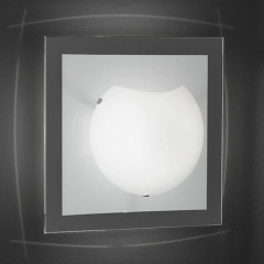 Colombo White Glass Square Wall Light