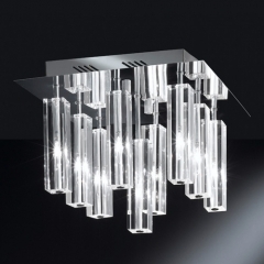 Dover Chrome and Glass Ceiling Light Small