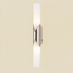 Wofi Lighting Eddy Modern Wall Light In Nickel-matt With White Glass Shades