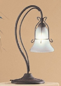 Wofi Lighting Floren Traditional Table Lamp In A Brown Rust Effect Finish With White Glass Shade