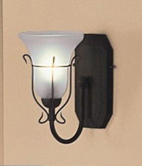Wofi Lighting Floren Traditional Wall Light In A Brown Rust Effect Finish With White Glass Shade