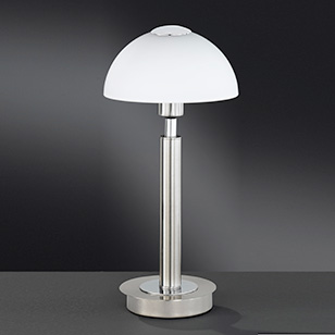 Georgia Nickel-matt Table Light With A White