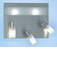 Wofi Lighting Guinea Modern Nickel Wall Light With 3 Spots And A Recessed Light In The Back Plate