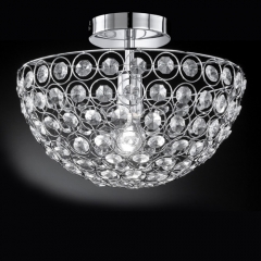 Holly Chrome and Decorative Glass Ceiling Light