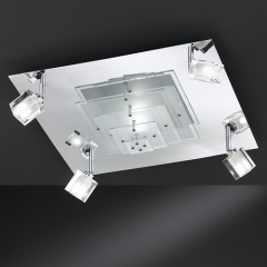 Laian Chrome and Glass 4 Lamp Ceiling Light