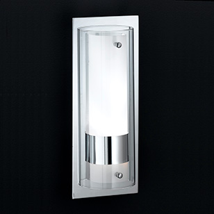 Lorenz Modern Chrome And Glass Wall Light With A Double Layered Shade