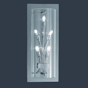 Michigan Wall Light Modern Chrome With A Clear Glass Shade