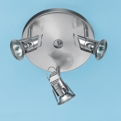 Minit Nickel Round Ceiling Light with 3 Spots