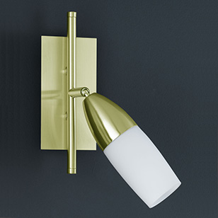 New Jersey Modern Brass-matt Energy Saving Wall Light With A White Glass Shade