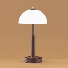 Pop Brown Table Lamp with White Shade