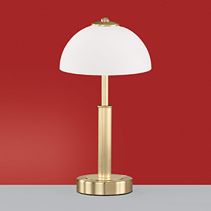 Wofi Lighting Table Lamp Modern Brass-matt With White Opaque Glass Shades