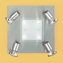 Tex Nickel and Glass Ceiling Light with 4 Spots