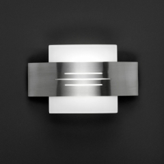 Wofi Vetro Modern Nickel and Glass Wall Light