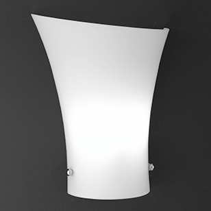 Wofi Lighting Zibo Modern Curved White Glass Wall Light