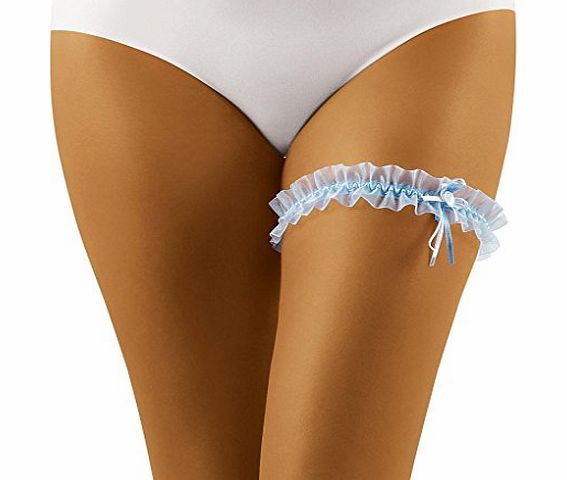 Wolbar Womens Garter with Bow - Made in EU (Blue, One Size)