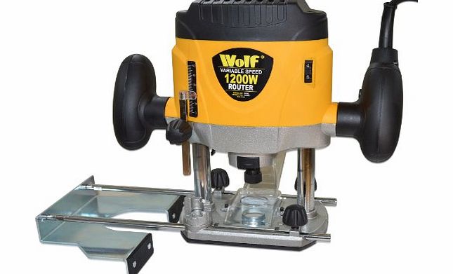 Wolf 1200w Variable Speed Plunge Router Power Tool - Supplied with 6mm, 8mm and 1/4`` Collets