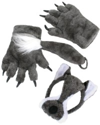 Wolf Animal Set with Mask, Tail and Paws