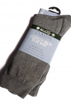 Wolsey 2 Pair Pack Flat Knit Socks