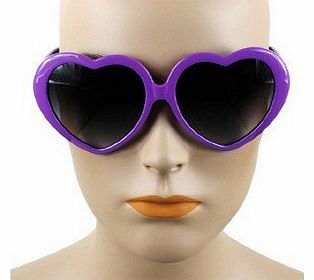 TM) Super Cute Heart Shaped Sunglasses Lovely Fashion Eyewear-Purple With Womdee Accessory Necklace