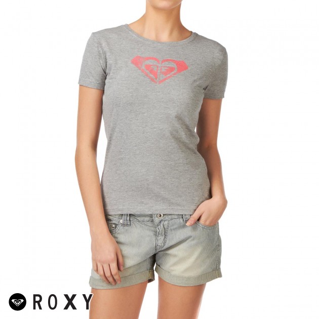 Roxy Scrapped T-Shirt - Light Heather Grey