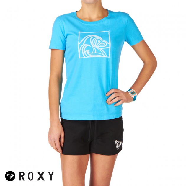 Roxy Surfing Logo T-Shirt - Neon Blue