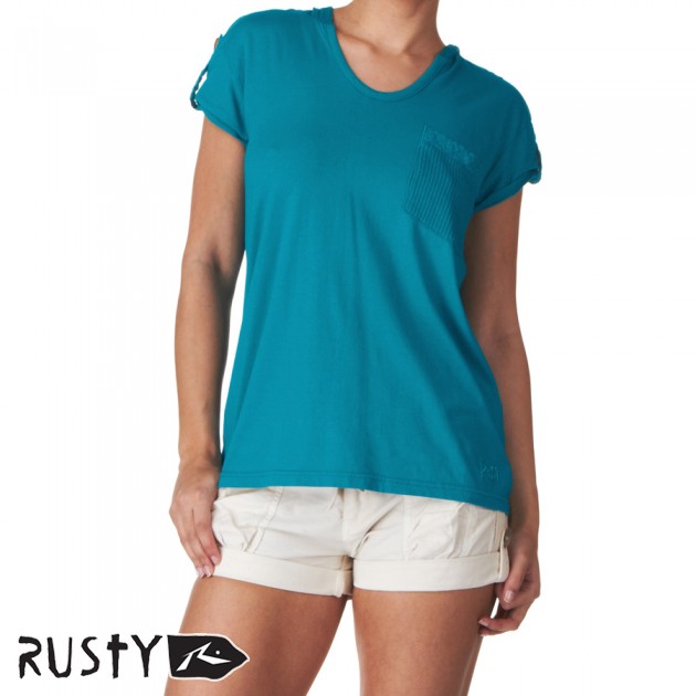 Rusty Oasis T-Shirt - Deep Turquoise