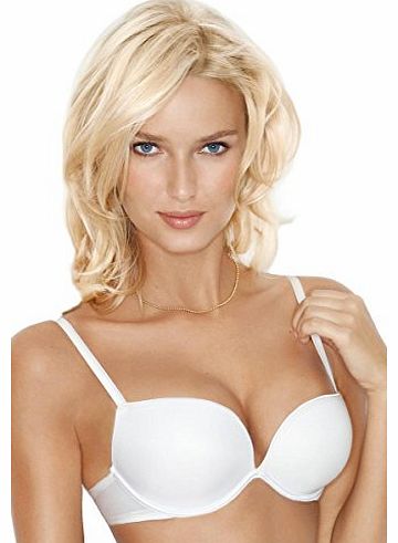 Full Effect Womens Underwired Push Up Plunge Bra 8144 36 A white