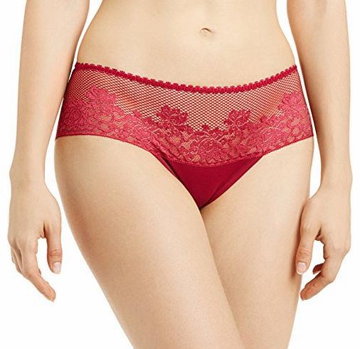 Womens Full Effect Lace Bra Brief, Red (Precious Red), Size 12 (Manufacturer Size: Medium)