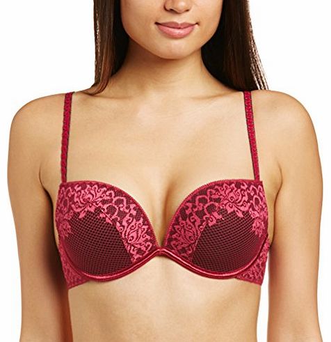 Womens Full Effect Lace Push-Up Everyday Bra, Red (Precious Red), 32C