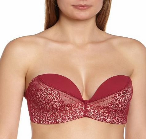 Womens PERFECT STRAPLESS LACE - SG Bandeau Strapless Everyday Bra Everyday Bra, Pink (Ruby), 34E (Manufacturer Size: 90E)