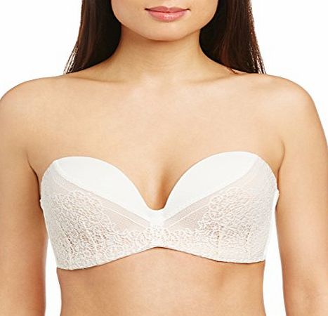 Wonderbra Womens Ultimate Strapless Lace Everyday Bra, Off-White (Ivory), 32D