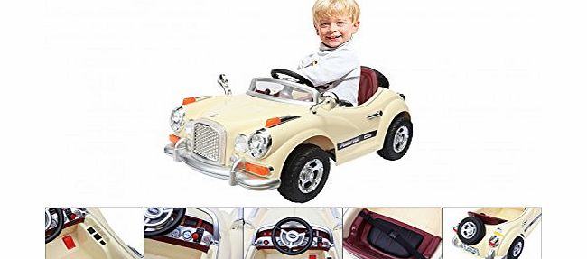 - Kids Electric Rolls Royce Ride On Car 6V - Childrens Battery Powered Dream Toy Car Ideal Gift for Kids - Beige