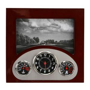 WOOD Car Dial Clock and 6 x 4 Photo Frame