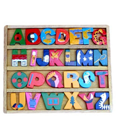 Wood Like To Play WOODEN ALPHABET BOX