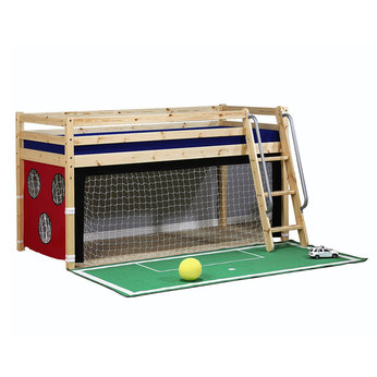Wooden Mid Sleeper Bed Frame with Football Tent