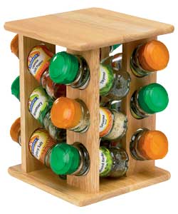 Revolving Spice Rack with 12 Jars of