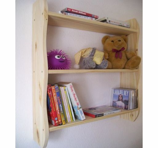 woodiquechic 70cm H Pine Shelves, Childrens Bedroom Shelves, Childrens Furniture, Toy Storage, Nursery, Bookcase