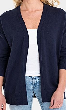 Woolovers Wool Overs Womens Cashmere amp; Cotton Edge to Edge Cardigan Classic Navy Extra Large