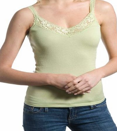Woolovers Wool Overs Womens Silk amp; Cotton Camisole Top Pistachio Large