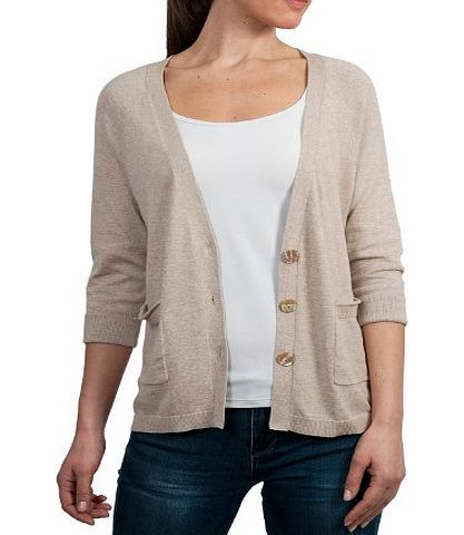 Woolovers Wool Overs Womens Silk amp; Cotton Curved Hem Cardigan Linen Large