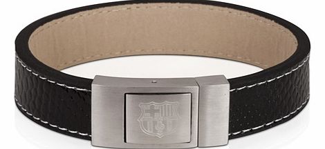 World Centre Sales Barcelona Leather Strap Bracelet - Stainless