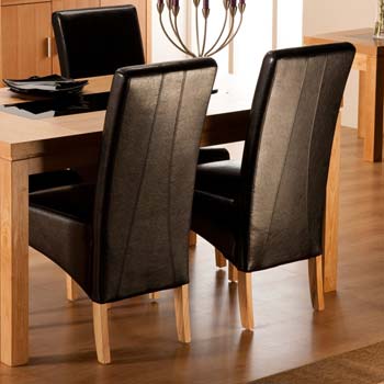 World Furniture Parma Dining Chair in Light Wood and Black (pair)