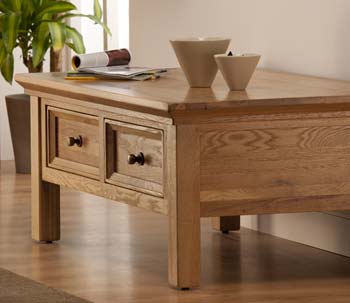Stanmore 4 Drawer Rectangular Coffee Table in Oak