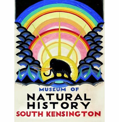 World of Art Vintage London Underground THE NATURAL HISTORY MUSEUM c1923 by EDWARD McKNIGHT KAUFFER 250gsm ART CARD Gloss A3 Reproduction Poster