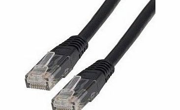 World of Data 15m Black Network Cable - High Quality / CAT5e (enhanced) / RJ45 / Ethernet / Patch / LAN / Router / Modem / 10/100