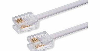 World of Data 5m RJ11 Male BT Broadband Cable ADSL Modem Router Lead 5m -Premium Quality / Gold Plated Contact Pin