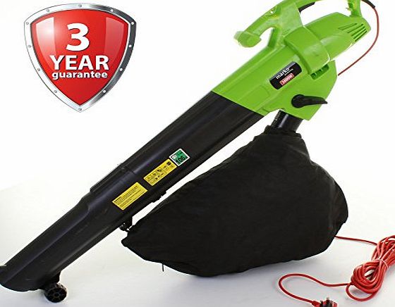 World Quality 3000W Leaf Blower Electric Garden Vacuum Hoover Van Mulcher Shredder 3 in 1 NEW