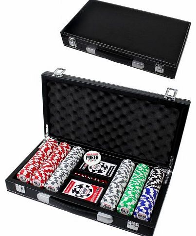 World Series Of Poker Chips 300pc Set with Leather Case